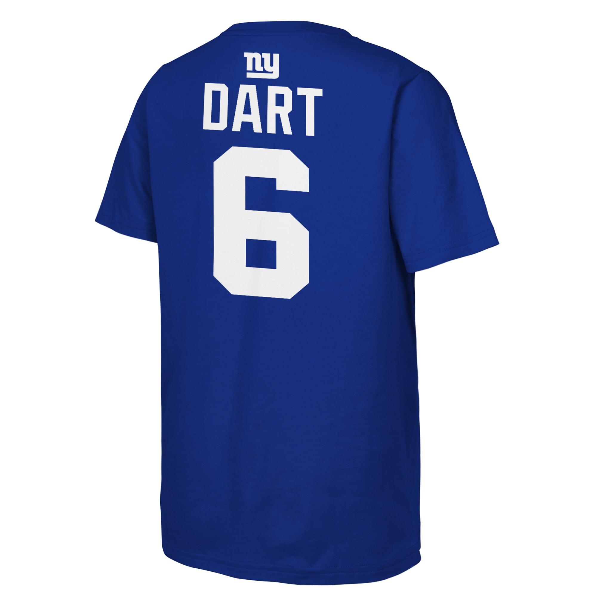 T-shirt pour jeunes Outerstuff Jaxson Dart Royal New York Giants avec nom et numéro