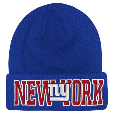 New York Giants Outerstuff Youth Heat Check Cuffed Knit Hat - Royal