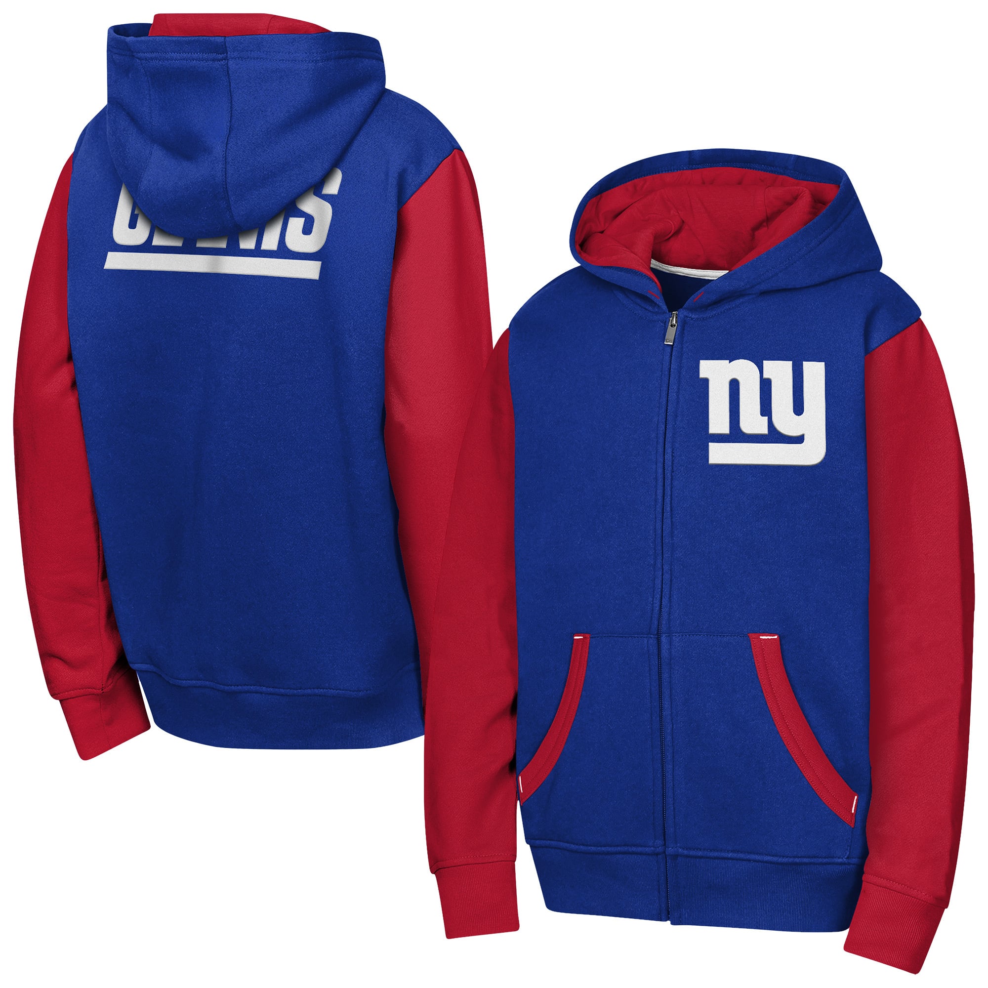 Sweat à capuche zippé Youth Outerstuff Royal New York Giants Stadium Colorblock
