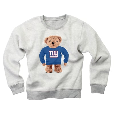 New York Giants Wes & Willy Youth Reverse Fleece Teddy Bear Sweatshirt - Gray