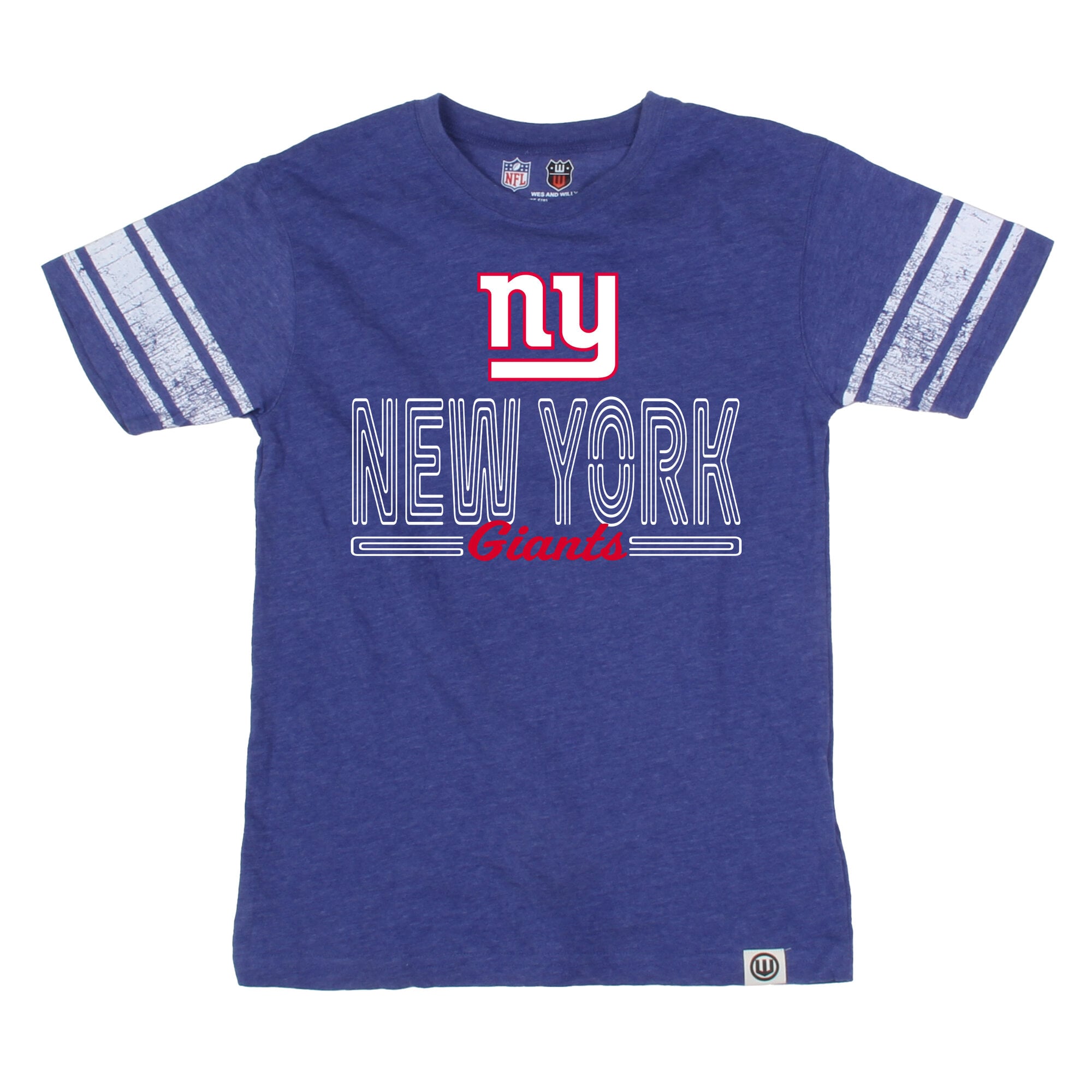 T-shirt de football américain Wes & Willy Royal des New York Giants pour jeunes