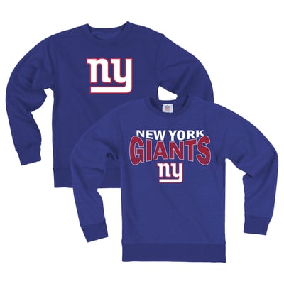  New York Giants Wes & Willy Youth Reversible Fleece Sweatshirt - Royal