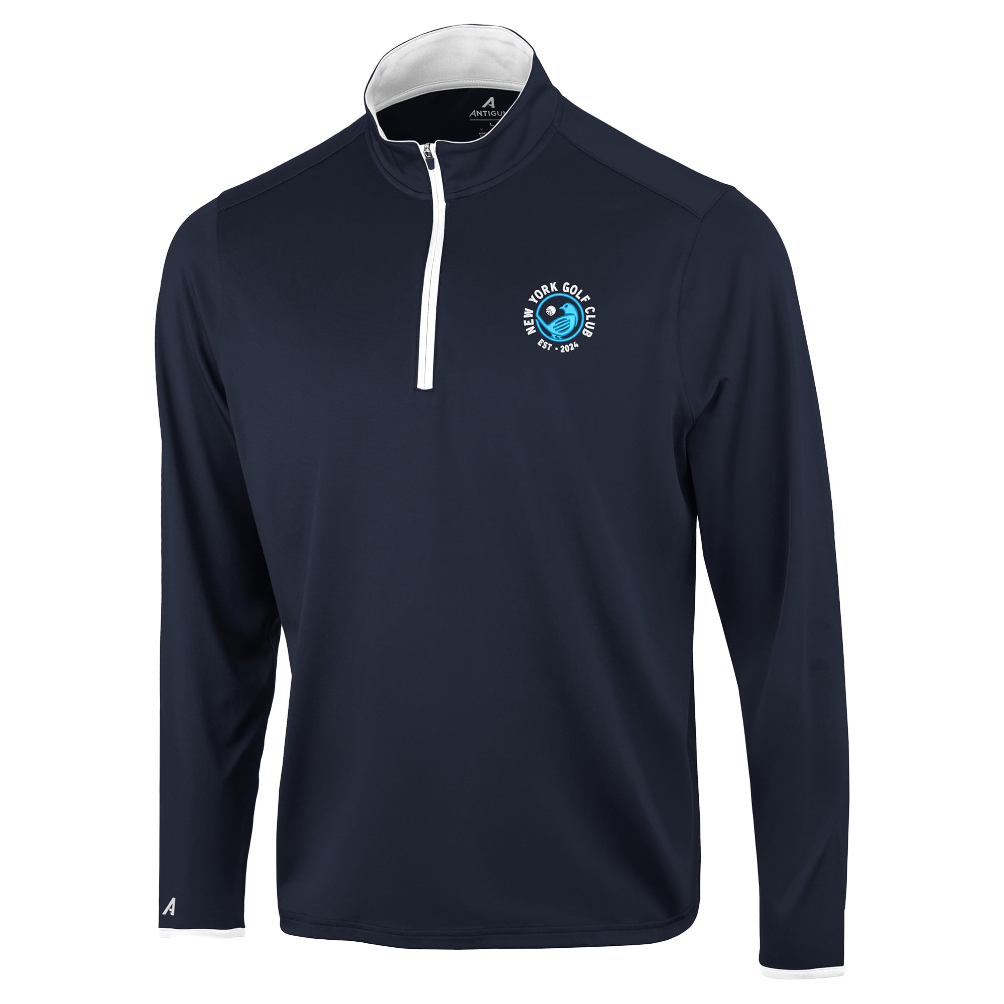 Pull à col zippé Antigua Navy New York Golf Club Brink Desert Dry pour homme