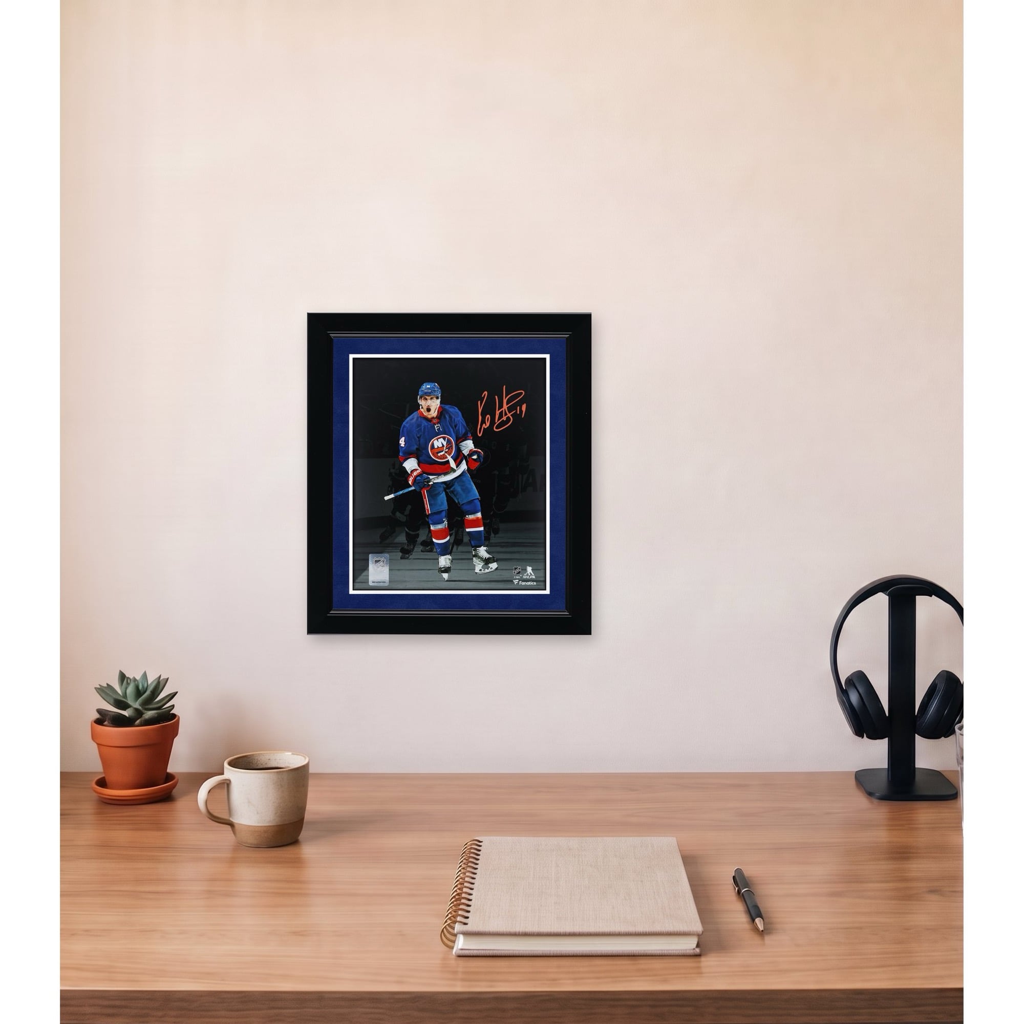 Bo Horvat New York Islanders Autographed 8" x 10" Blue Jersey Celebrating Spotlight Photograph