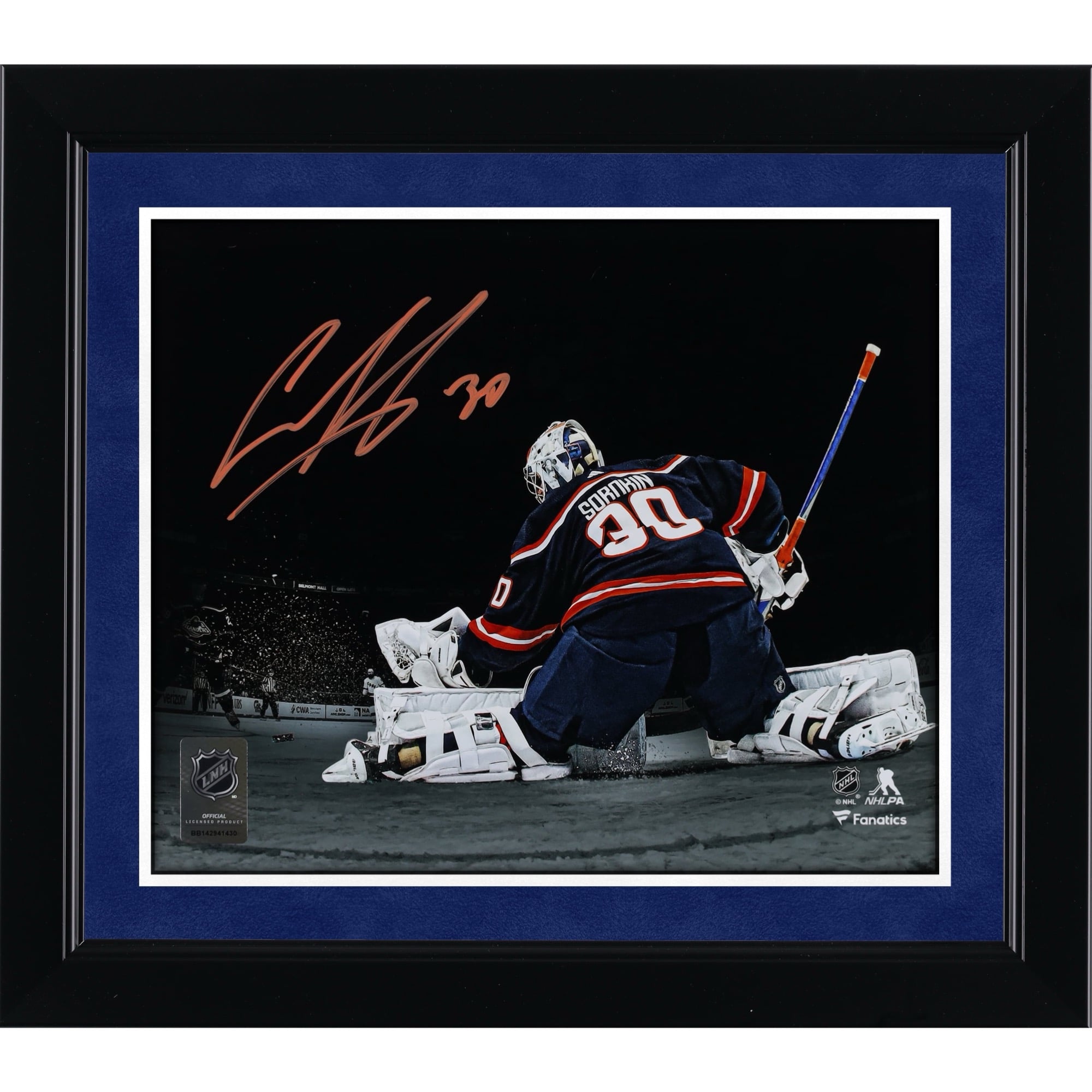 Ilya Sorokin New York Islanders Autographed 8" x 10" Making Save Spotlight Photograph