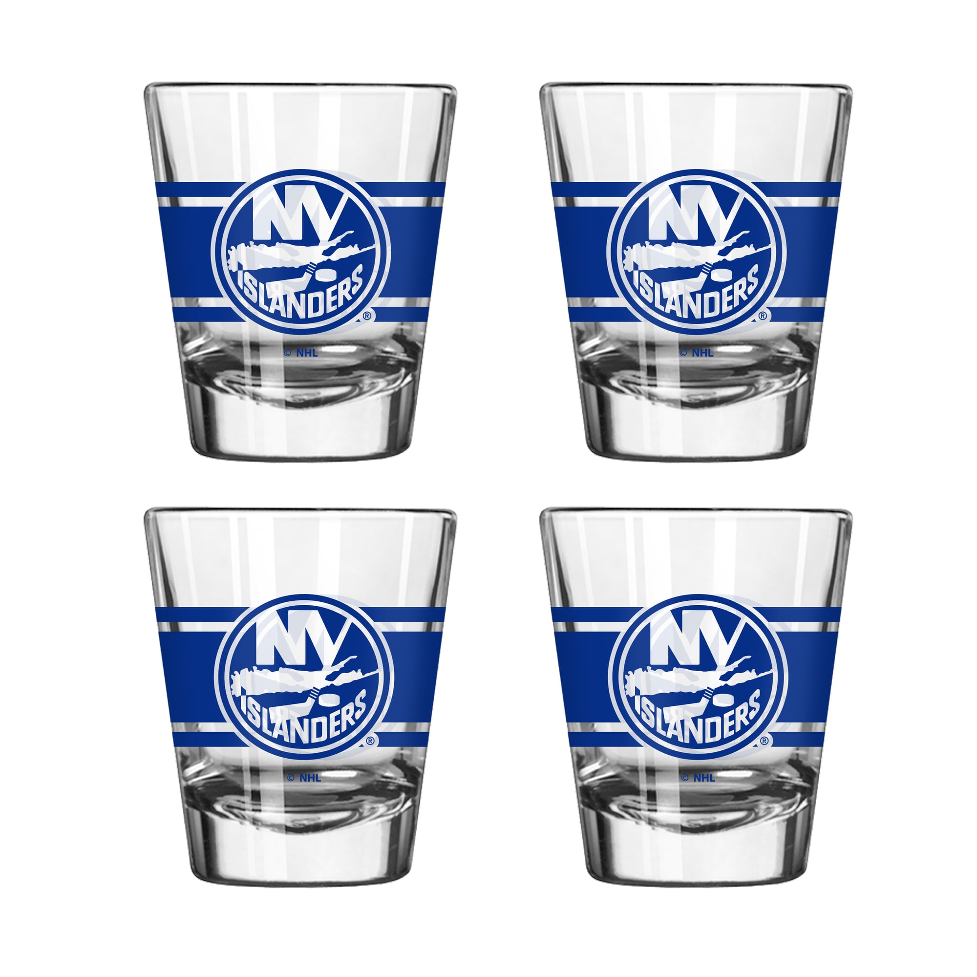 Logo Brands New York Islanders Four-Piece Stripe Shot Glass Set