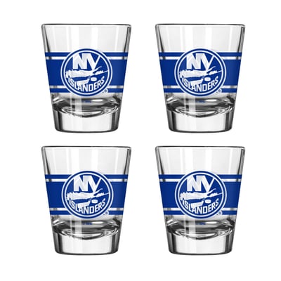 Ensemble de quatre verres à shot rayés New York Islanders Logo Brands