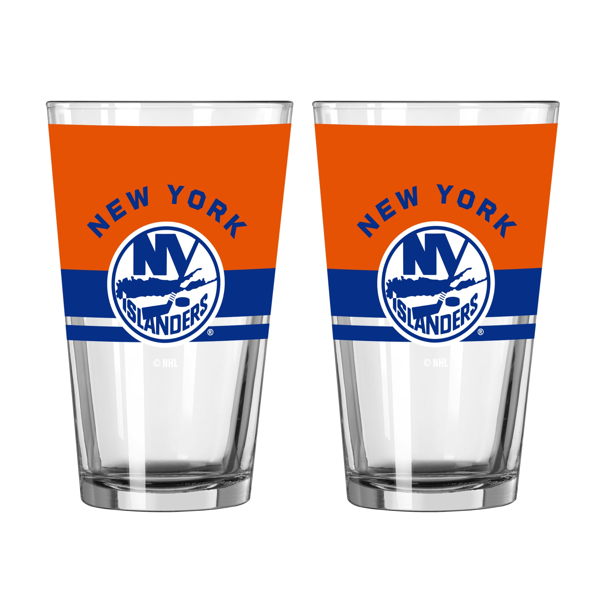 Ensemble de deux verres à bière Horizon de 473 ml (16 oz) Logo Brands New York Islanders
