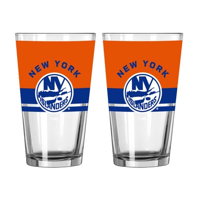 Ensemble de deux verres à bière Horizon de 473 ml (16 oz) avec logo des Islanders de New York