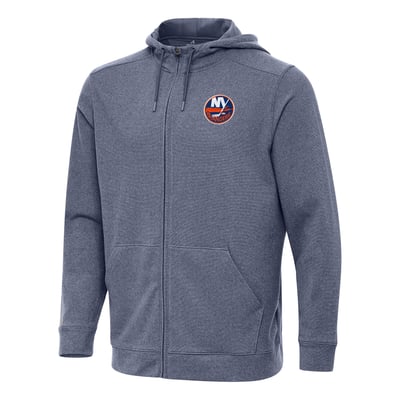 New York Islanders Antigua Effortless Full-Zip Hoodie Jacket - Heather Navy