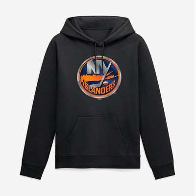 New York Islanders Big & Tall Metallic Mascot Hoodie - Black