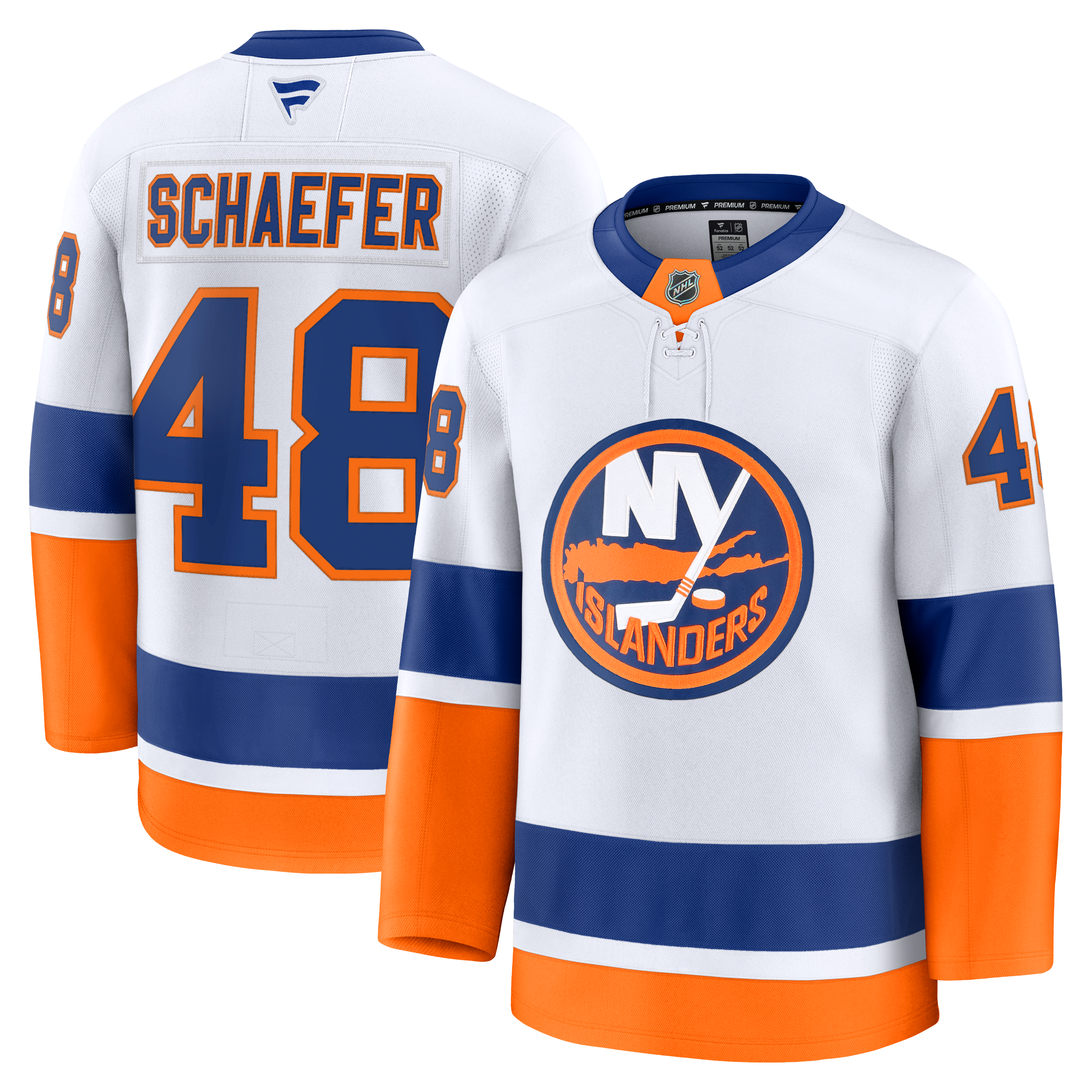 Men's Fanatics Matthew Schaefer White New York Islanders Away Premium Jersey