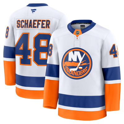 Men's New York Islanders Matthew Schaefer Fanatics White Away Premium Jersey