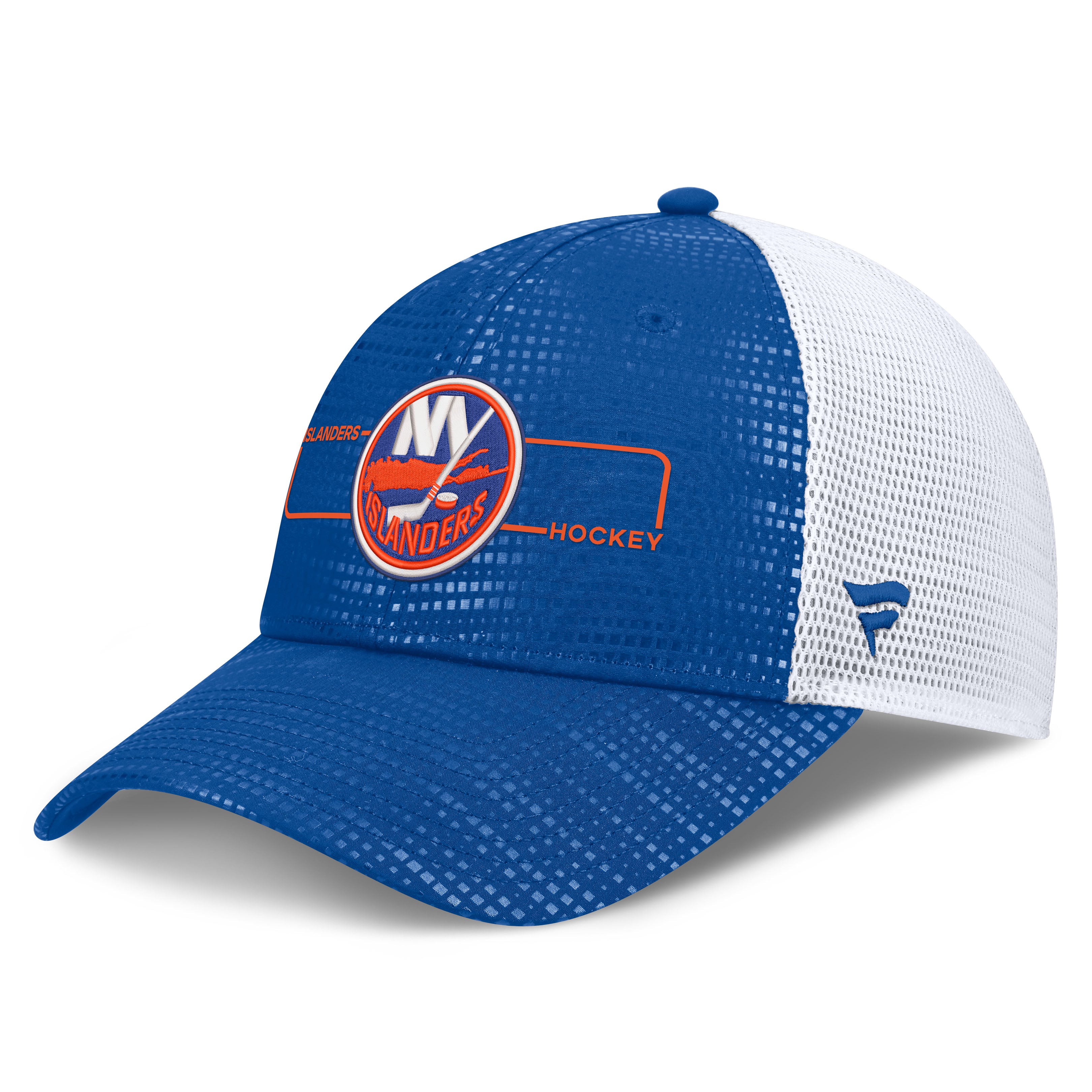 Men's Fanatics Royal New York Islanders Authentic Pro Rink Boxed Logo Trucker Hat