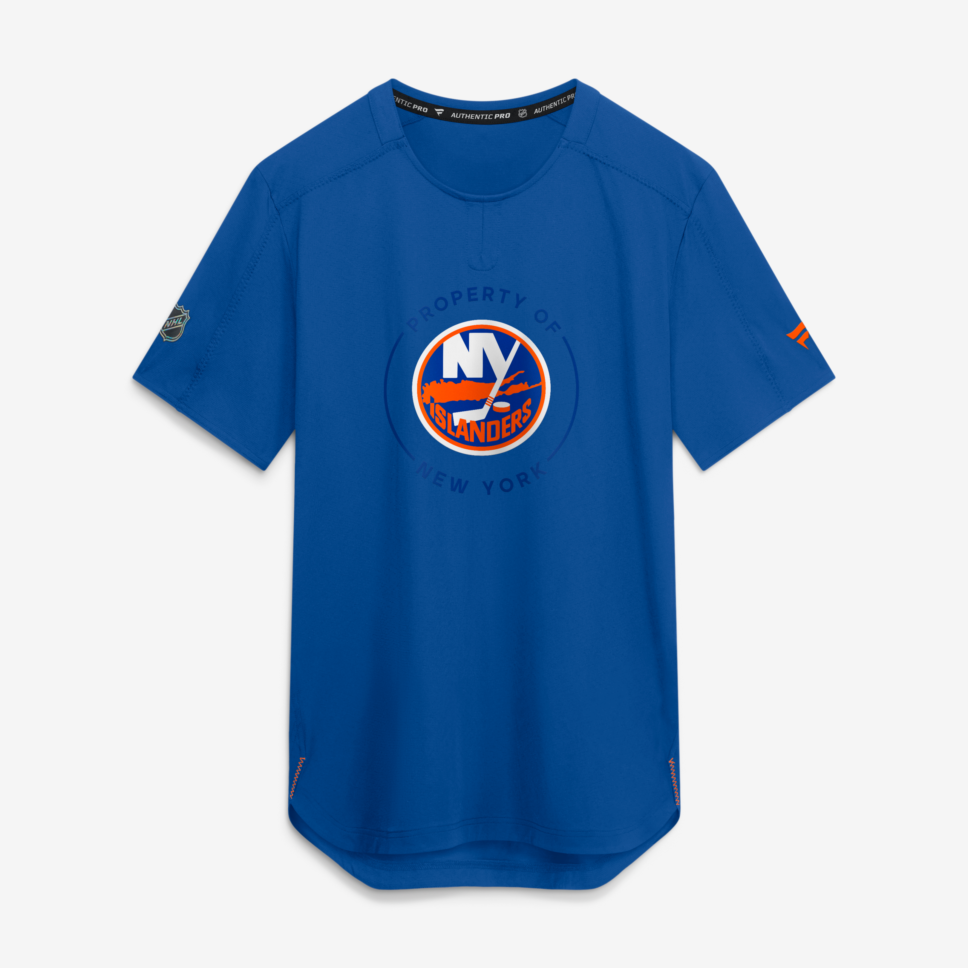 T-shirt de performance authentique Pro Train des Islanders New York, modèle Royal Fanatics, pour homme