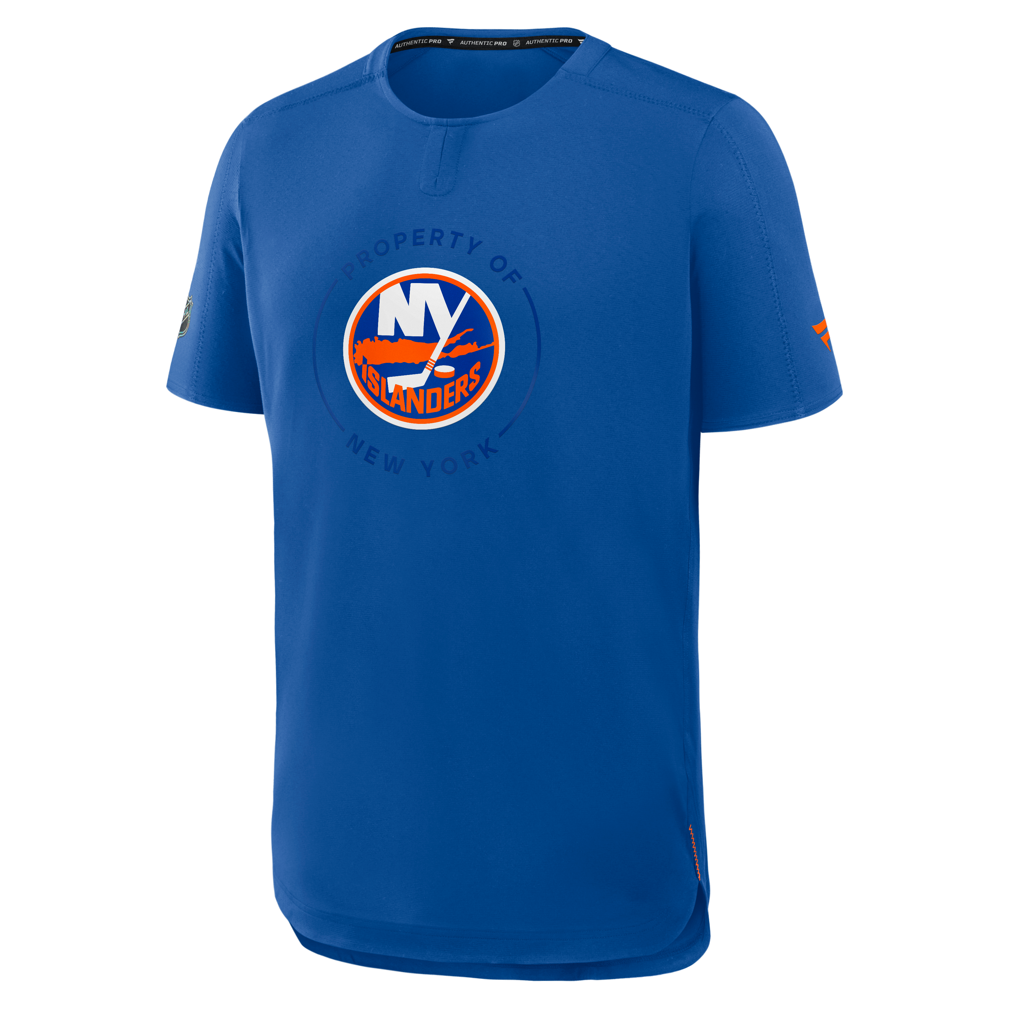 T-shirt de performance authentique Pro Train des Islanders New York, modèle Royal Fanatics, pour homme