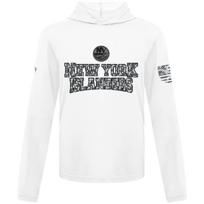 New York Islanders Levelwear Anthem Camo Long Sleeve Hooded T-Shirt - White