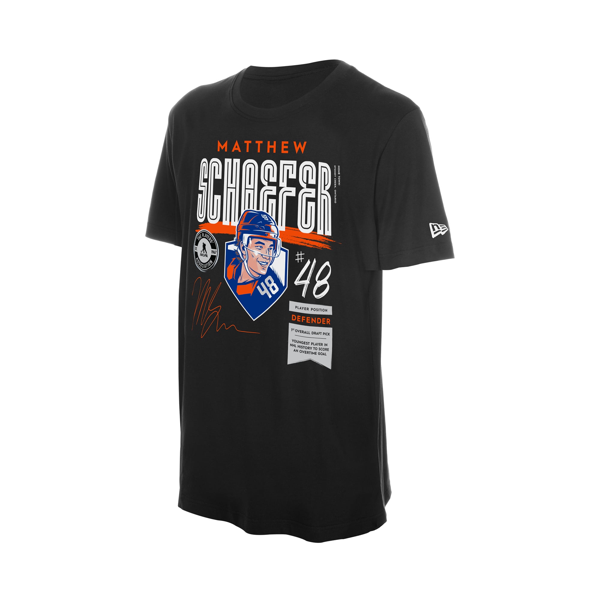 Men's New Era Matthew Schaefer Black Player Spotlight Name & Number T-Shirt