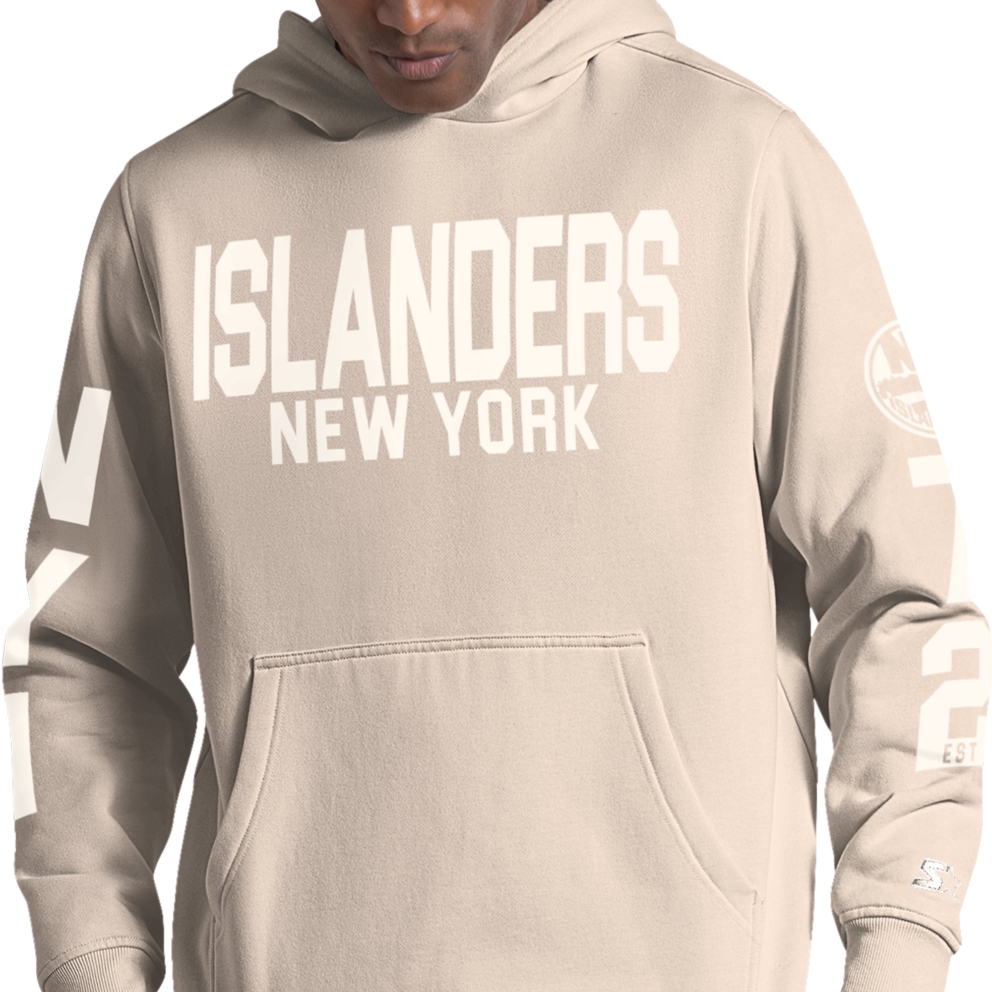 Men's Starter Tan New York Islanders Locker Room Hoodie