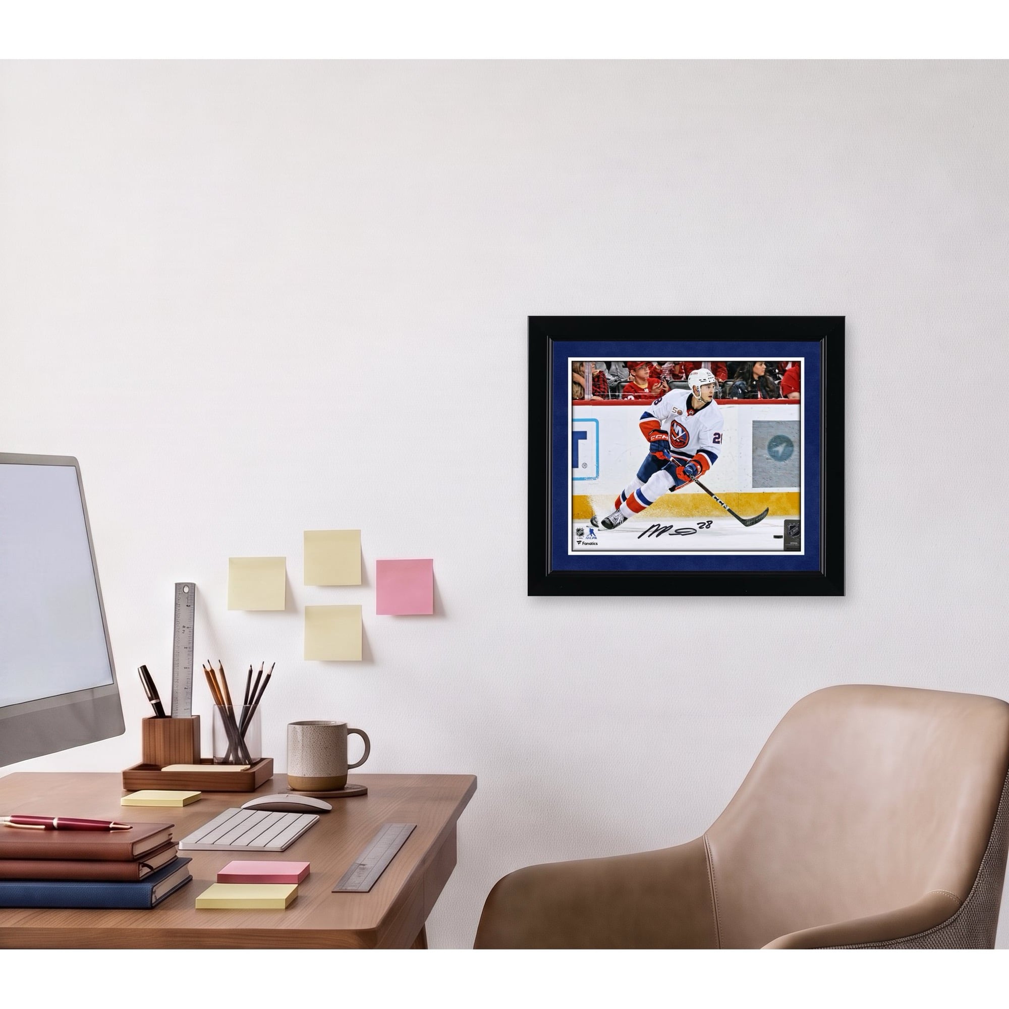 New York Islanders Alexander Romanov Autographed 8" x 10" White Jersey with Puck Photograph
