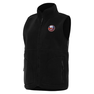  New York Islanders Antigua Women's Nostalgic Full-Zip Vest - Black