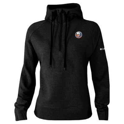 New York Islanders Columbia Women's Half-Zip Swingcraft Tri-Blend Hoodie - Black
