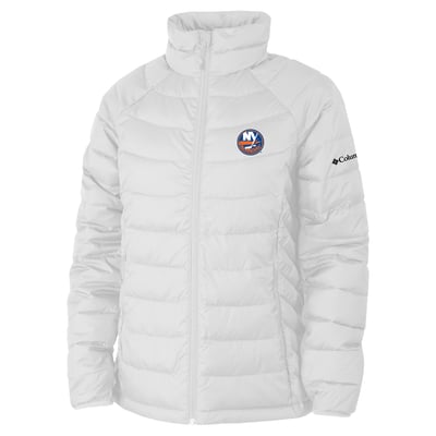  New York Islanders Columbia Women's Omni-Heat Powder Lite II Raglan Full-Zip Jacket - White