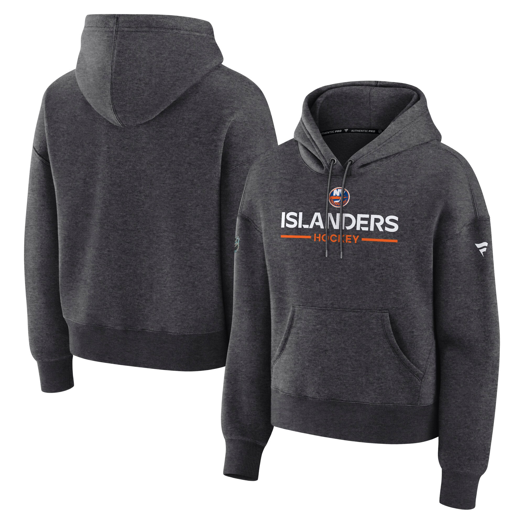 Sweat à capuche Fanatics Charcoal New York Islanders Authentic Pro Primary pour femme