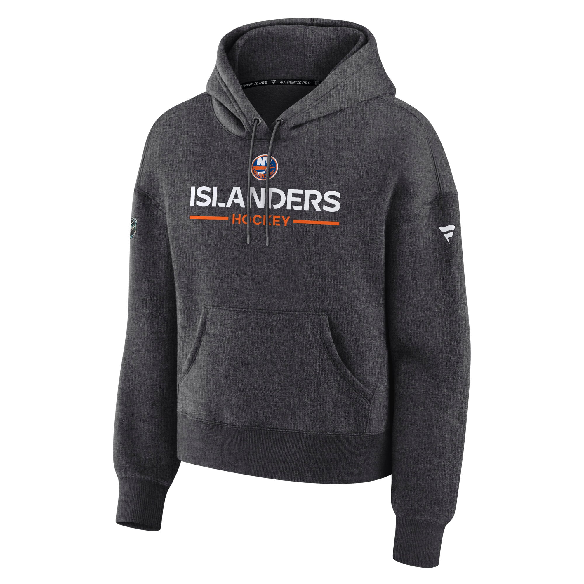 Sweat à capuche Fanatics Charcoal New York Islanders Authentic Pro Primary pour femme