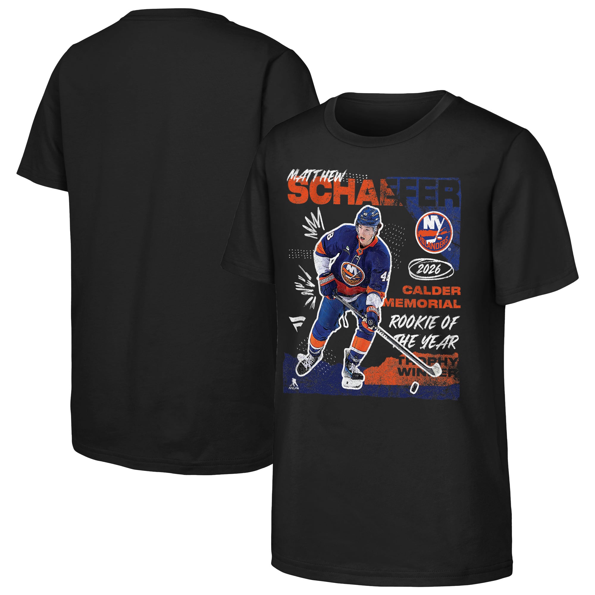 Youth Fanatics Matthew Schaefer Black New York Islanders 2026 Calder Memorial Trophy Winner T-Shirt