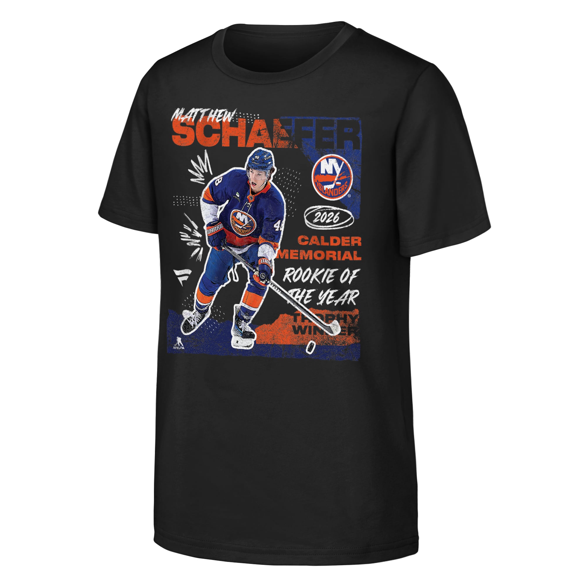 Youth Fanatics Matthew Schaefer Black New York Islanders 2026 Calder Memorial Trophy Winner T-Shirt