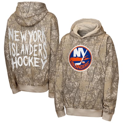 Youth New York Islanders Outerstuff Natural Fast & Furious Oversized Pullover Hoodie
