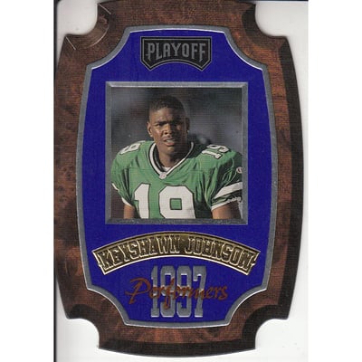 1997 Playoff Contenders Performer Plaques Blue #19 Keyshawn Johnson