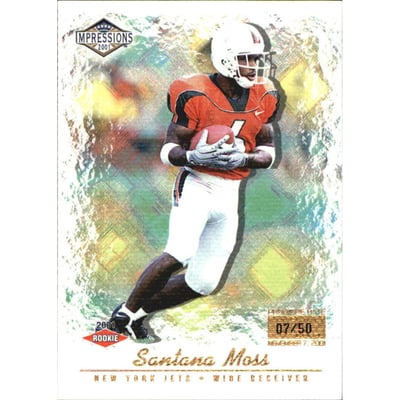 2001 Pacific Impressions Premiere Date #190 Santana Moss