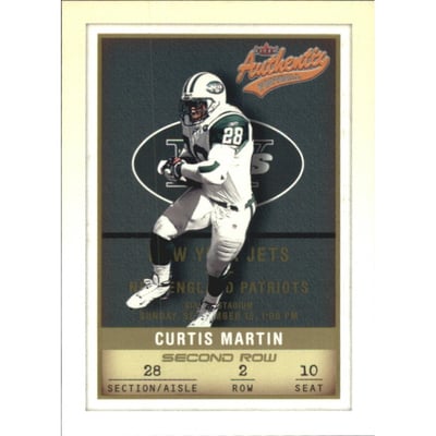 2002 Fleer Authentix Second Row #65 Curtis Martin