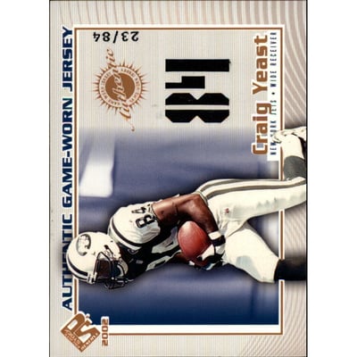 2002 Private Stock Game Worn Jerseys Numbers #88 Craig Yeast/84