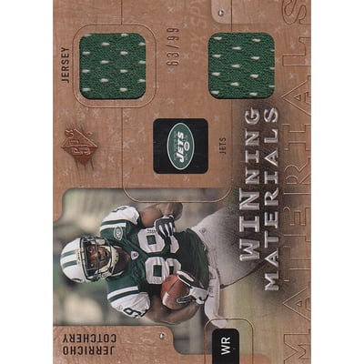 2009 SPx Winning Materials Bronze Dual Swatch #WCO Jerricho Cotchery