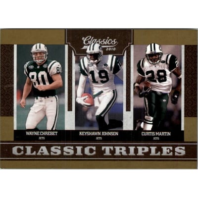 2010 Classics Classic Triples Gold #3 Wayne Chrebet/Keyshawn Johnson/Curtis Martin