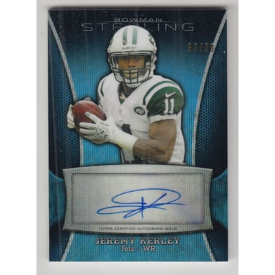 2013 Bowman Sterling Autographs Blue Wave Refractors #BSAJK Jeremy Kerley