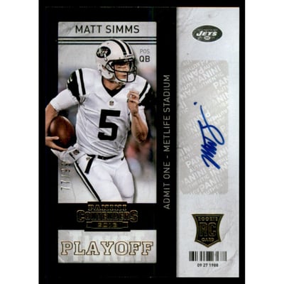 2013 Panini Contenders Playoff Ticket #167A Matt Simms AU