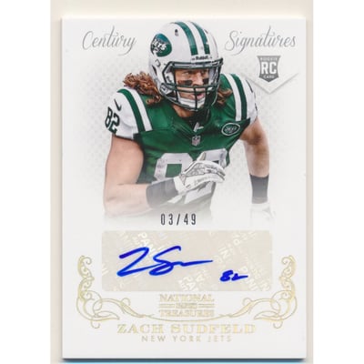 2013 Panini National Treasures Century Gold #340 Zach Sudfeld AU