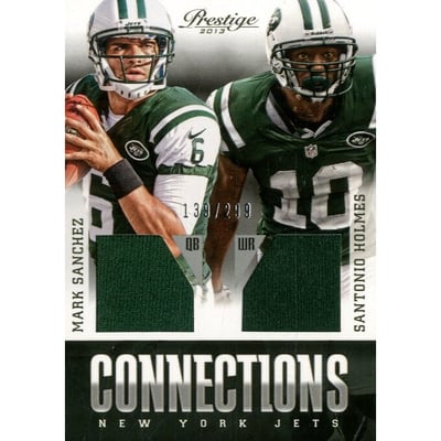 2013 Prestige Connections Materials #3 Mark Sanchez/299/Santonio Holmes