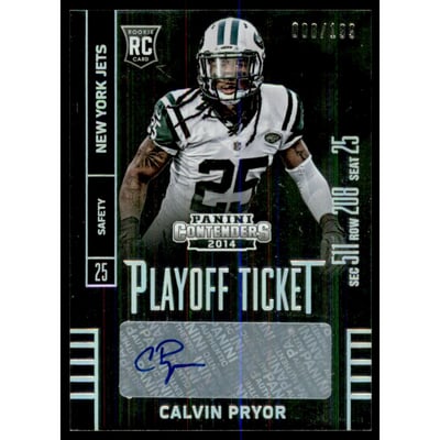 2014 Panini Contenders Playoff Ticket #112A Calvin Pryor AU