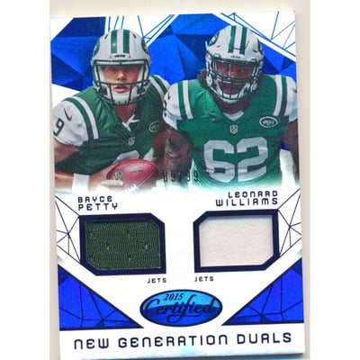 2015 Certified New Generation Dual Jerseys Mirror Blue #NGNYJ Bryce Petty/Leonard Williams