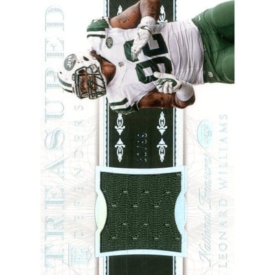 2015 Panini National Treasures Treasured Defenders Materials #TDELW Leonard Williams/99