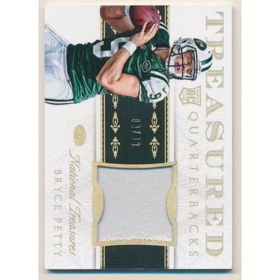 2015 Panini National Treasures Treasured Quarterbacks Materials Prime #TQBBP Bryce Petty/49