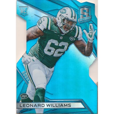 2015 Panini Spectra Neon Blue Die Cut #119 Leonard Williams
