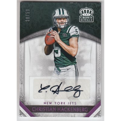 2016 Crown Royale Rookie Autographs Pink #13 Christian Hackenberg/50