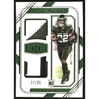 2020 Panini National Treasures Rookie Dual Materials Gold #20 La'Mical Perine