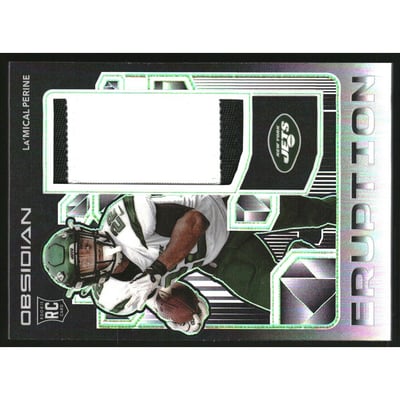 2020 Panini Obsidian Rookie Eruption Materials Electric Etch Green #35 La'Mical Perine